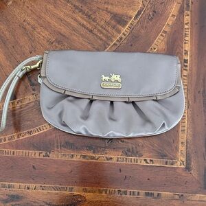 Coach Taupe Wristlet Clutch